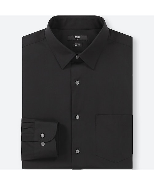 UNIQLO（ユニクロ）の「ファインクロスストレッチスリムフィットブロードシャツ（レギュラーカラー・長袖）（シャツ/ブラウス・メンズ・WHITE 00/BLUE 67/BLACK 09/NAVY 69・4XL/L/M/S/XXL/XL/3XL/XS）」の2枚目の写真