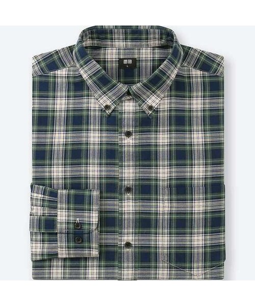 UNIQLO（ユニクロ）の「フランネルチェックシャツ（長袖）（シャツ/ブラウス・メンズ・DARK GREEN 58/GRAY 07・XS/3XL/S/XXL/4XL/M/L/XL）」の2枚目の写真