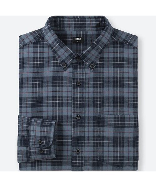 UNIQLO（ユニクロ）の「フランネルチェックシャツ（長袖）（シャツ/ブラウス・メンズ・RED 17/BLUE 68・XL/M/XS/XXL/S/L/4XL/3XL）」の2枚目の写真
