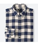 ユニクロ | フランネルチェックシャツ（長袖）(襯衫)