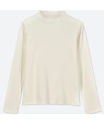 UNIQLO | GIRLS リブフリルハイネックT（長袖）(Tシャツ/カットソー)