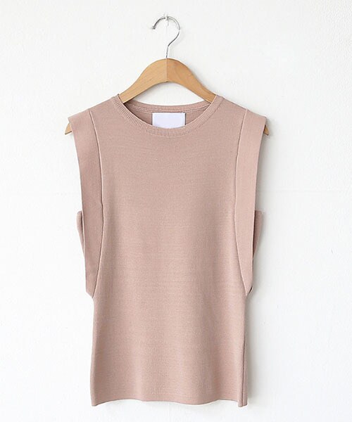 DHOLIC(ディーホリック)の「ショルダーディテールニットスリーブレス(Tシャツ/カットソー・レディース・グリーン/ホワイト/ブラック/ベージュ/ブラウン・FREE)」の5枚目の写真