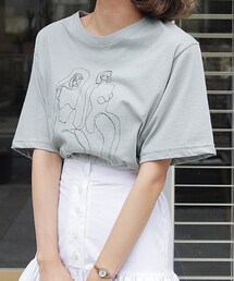 DHOLIC | ユニークウーマンプリントTシャツ(Tシャツ/カットソー)