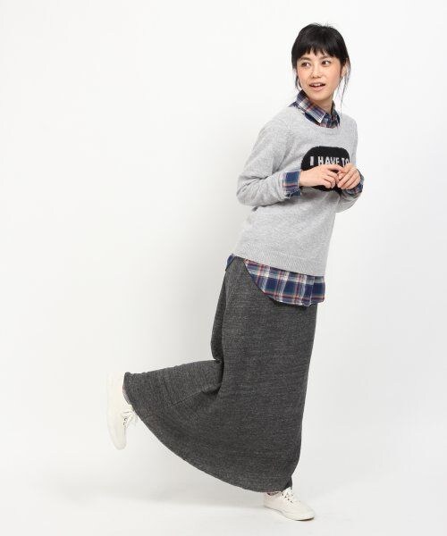 GLOBAL WORK(グローバルワーク)の「セッケツマキシスカート(スカート・レディース・グリーン79/グレー15/チャコール19・L/M/S)」の6枚目の写真