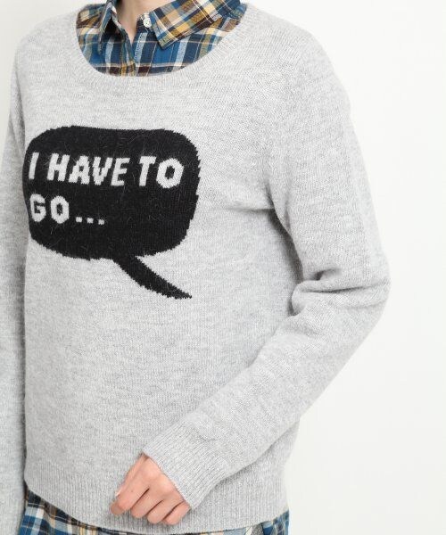 GLOBAL WORK（グローバルワーク）の「7ゲージジャガードロゴニットプルオーバー長袖（トップス・レディース・グレー15/マスタード55・Ｌ/Ｍ）」の6枚目の写真