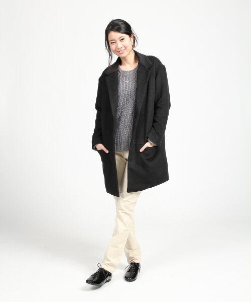 GLOBAL WORK（グローバルワーク）の「チェスターコート（ジャケット/アウター・レディース・ブラック09/グレー15/ネイビー88・Ｌ/Ｍ/Ｓ）」の6枚目の写真