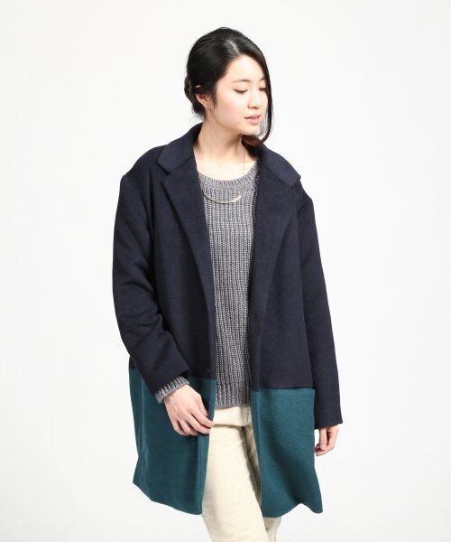 GLOBAL WORK（グローバルワーク）の「チェスターコート（ジャケット/アウター・レディース・ブラック09/グレー15/ネイビー88・Ｌ/Ｍ/Ｓ）」の3枚目の写真