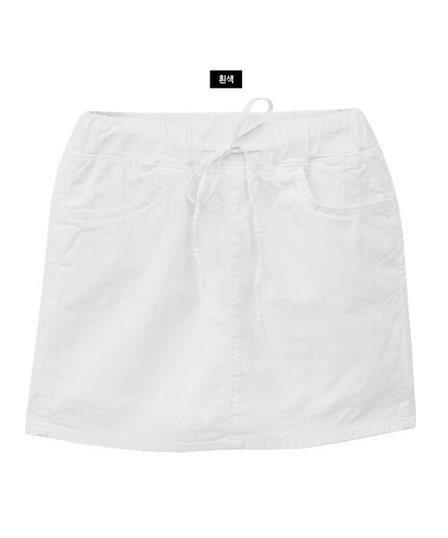 Dailyabout(デイリーアバウト)の「ウエストゴムストリングスカパン(スカート・レディース・ホワイト/ベージュ/ブラック・S/M/L)」の1枚目の写真