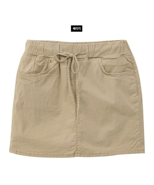 Dailyabout(デイリーアバウト)の「ウエストゴムストリングスカパン(スカート・レディース・ホワイト/ベージュ/ブラック・S/M/L)」の3枚目の写真
