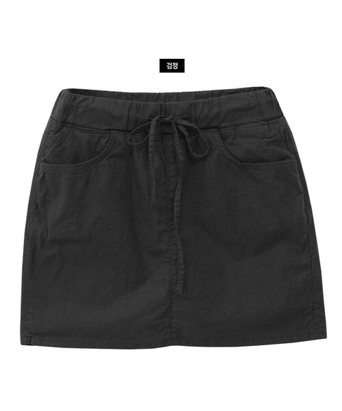 Dailyabout(デイリーアバウト)の「ウエストゴムストリングスカパン(スカート・レディース・ホワイト/ベージュ/ブラック・S/M/L)」の2枚目の写真