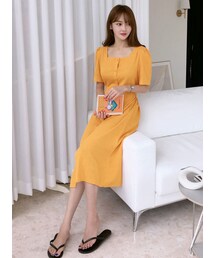 minsshop | オレンジムードロングワンピース(ワンピース)