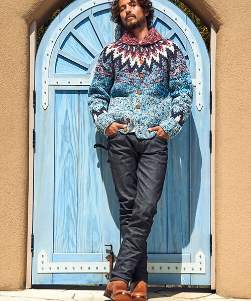 CAMBIO（カンビオ）の「FEATHER NECKLINE HANDKNIT COWICHAN カーディガン(TKNF1806)（その他・メンズ・RED・Sサイズ/Mサイズ/Lサイズ）」の8枚目の写真