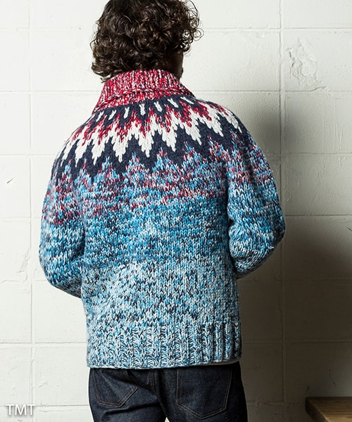 CAMBIO（カンビオ）の「FEATHER NECKLINE HANDKNIT COWICHAN カーディガン(TKNF1806)（その他・メンズ・RED・Sサイズ/Mサイズ/Lサイズ）」の13枚目の写真