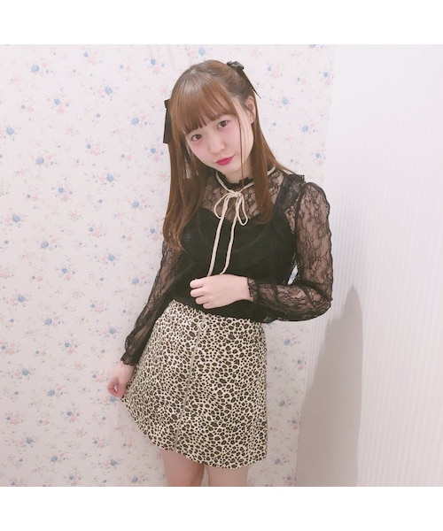 Honey Cinnamon(ハニーシナモン)の「レオパード台形スカート