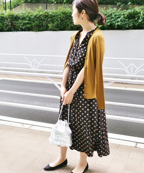 IENA】スキッパーシャツワンピース IENA ドットスキッパーシャツ  