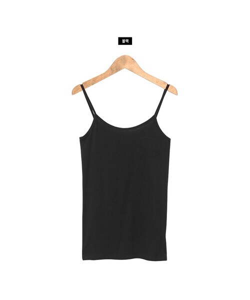 Dailyabout(デイリーアバウト)の「ベーシックスリムキャミソール(キャミソール・レディース・ホワイト/ブラック・FREE)」の2枚目の写真