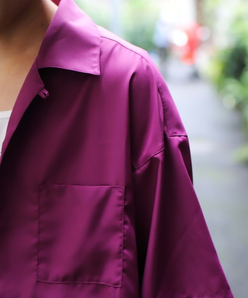 LIDNM（リドム）の「マイクロスパンオープンカラーシャツ【ダークパープル】（シャツ/ブラウス・メンズ・パープル・S.M.L）」の6枚目の写真