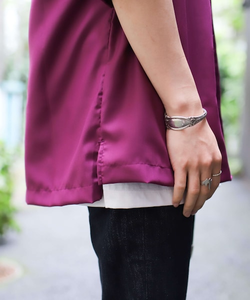 LIDNM（リドム）の「マイクロスパンオープンカラーシャツ【ダークパープル】（シャツ/ブラウス・メンズ・パープル・S.M.L）」の7枚目の写真