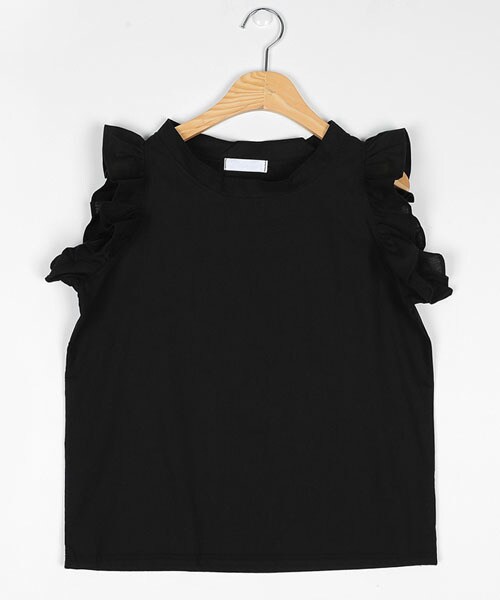 DHOLIC（ディーホリック）の「フリルショルダースリーブレス（タンクトップ・レディース・ホワイト/ブラウン/ブラック/ブルー・FREE）」の2枚目の写真