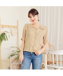 HOTPING | フェミニンパンチングレースカラーブラウス(シャツ/ブラウス)