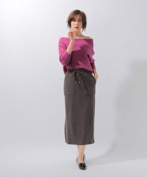 laboratory work(ラボラトリーワーク)の「ワイドテレコカットタイトスカート(スカート・オフホワイト/杢グレー/チャコールグレー)」の3枚目の写真