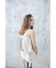 ADIRA | back ribbon flare tank(タンクトップ)
