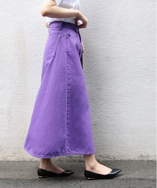 ADAM ET ROPE'（アダムエロペ）の「【BIG JOHN for ADAM ET ROPE'】 ハイロウヘムスカート（スカート・レディース・パープル/ピンク/ブルー/ネイビー・2/1）」の3枚目の写真