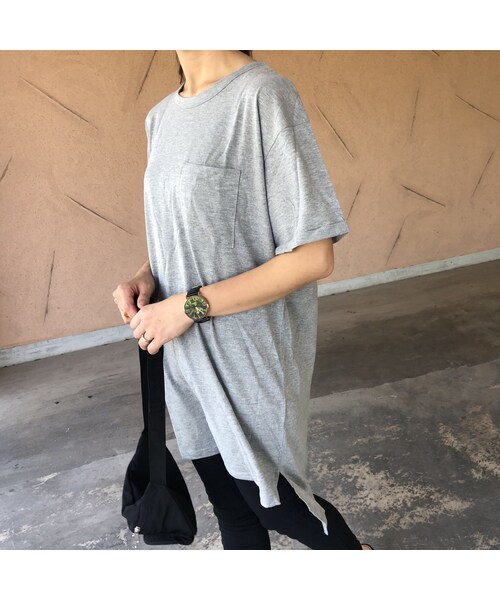 copine（コピン）の「再入荷！シンプルロングTシャツ/チュニック(3color)【クリックポスト対象商品】（Tシャツ/カットソー・レディース・その他）」の4枚目の写真