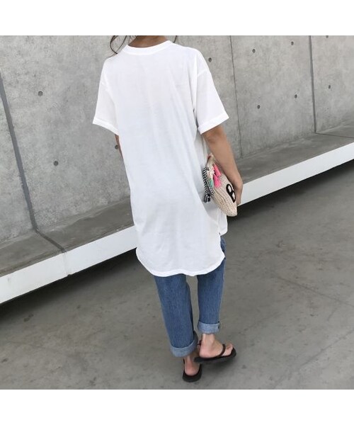 copine（コピン）の「再入荷！シンプルロングTシャツ/チュニック(3color)【クリックポスト対象商品】（Tシャツ/カットソー・レディース・その他）」の11枚目の写真