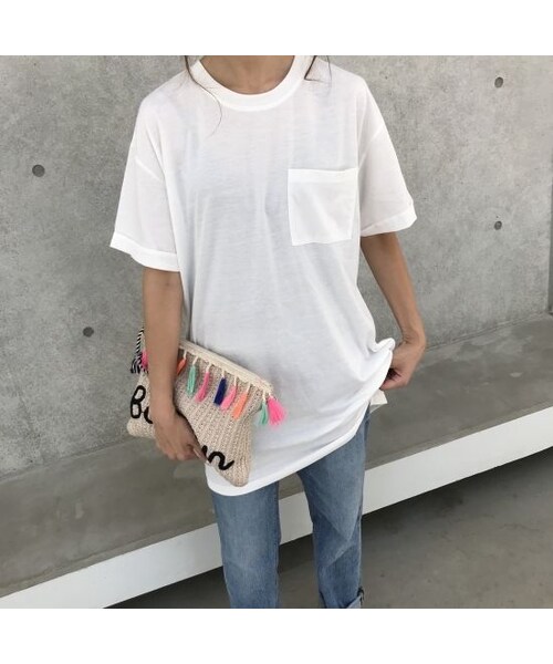 copine（コピン）の「再入荷！シンプルロングTシャツ/チュニック(3color)【クリックポスト対象商品】（Tシャツ/カットソー・レディース・その他）」の10枚目の写真