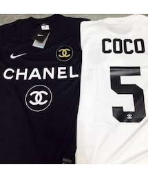 NIKE CHANEL ナイキ シャネル Tシャツ 黒 L 美品 NIKE×CHANEL DRI FIT ナイキシャネル TシャツL｜Yahoo