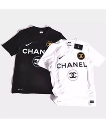 NIKE CHANEL ナイキ シャネル Tシャツ 黒 L 美品 NIKE×CHANEL DRI FIT ナイキシャネル TシャツL｜Yahoo