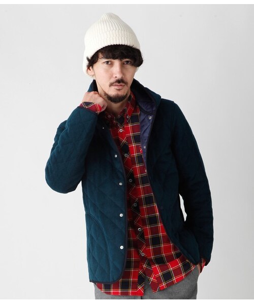 JUNRED(ジュンレッド)の「キルティングフードブルゾン(ブルゾン・メンズ・グリーン/ネイビー・0/1/2)」の1枚目の写真