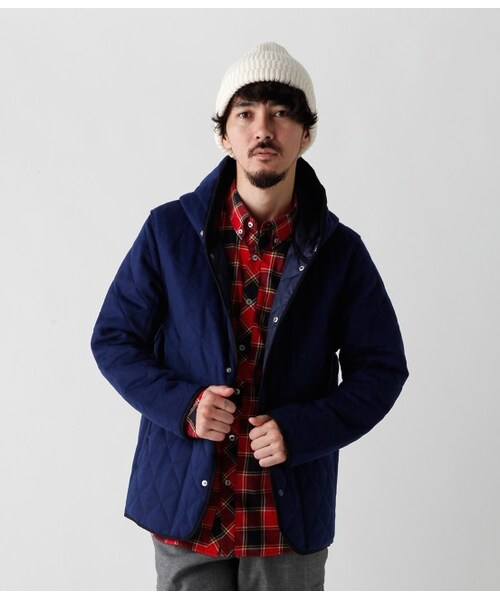 JUNRED(ジュンレッド)の「キルティングフードブルゾン(ブルゾン・メンズ・グリーン/ネイビー・0/1/2)」の3枚目の写真
