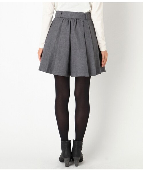 VIS（ビス）の「★自宅で洗える★ウエストリボンタックキュロット（パンツ・レディース・グレー/ピンク/ブラック/ベージュ・M/S）」の7枚目の写真