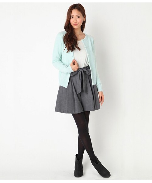 VIS（ビス）の「★自宅で洗える★ウエストリボンタックキュロット（パンツ・レディース・グレー/ピンク/ブラック/ベージュ・M/S）」の13枚目の写真