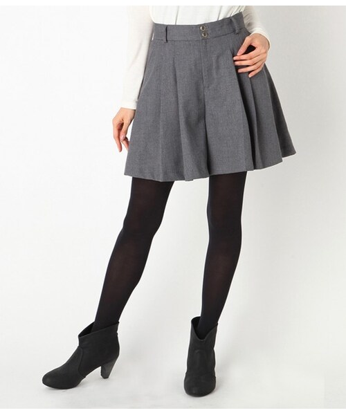 VIS（ビス）の「★自宅で洗える★ウエストリボンタックキュロット（パンツ・レディース・グレー/ピンク/ブラック/ベージュ・M/S）」の12枚目の写真