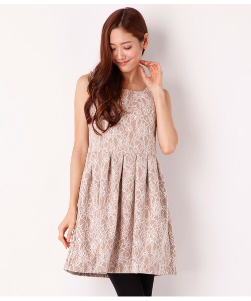 ロペピクニック ロペピクニック の レースボンディングノースリーブワンピース ワンピース ドレス Wear