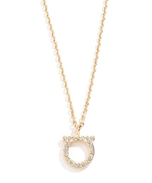 FERRAGAMO（フェラガモ）の「Salvatore Ferragamo Crystal Gancio Necklace（ネックレス・レディース・Gold/Silver・One Size）」の9枚目の写真