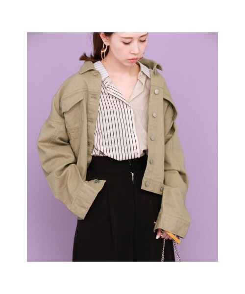 KBF（ケイビーエフ）の「【予約】コットンBIGジャケット（ジャケット/アウター・レディース・ONE WASH/BLUE/BEIGE・one）」の7枚目の写真