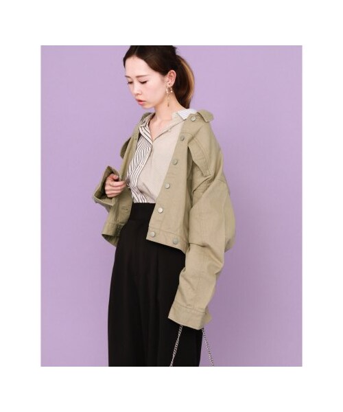 KBF（ケイビーエフ）の「【予約】コットンBIGジャケット（ジャケット/アウター・レディース・ONE WASH/BLUE/BEIGE・one）」の2枚目の写真