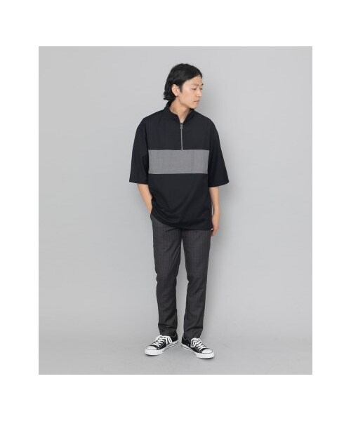 SENSE OF PLACE by URBAN RESEARCH（センスオブプレイスバイアーバンリサーチ）の「ハーフジッププルオーバー(5分袖)（トップス・メンズ・BEIGE/NAVY・M/L）」の5枚目の写真