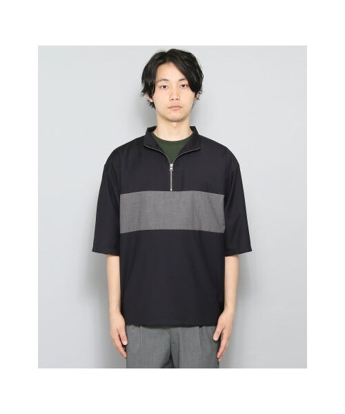 SENSE OF PLACE by URBAN RESEARCH（センスオブプレイスバイアーバンリサーチ）の「ハーフジッププルオーバー(5分袖)（トップス・メンズ・BEIGE/NAVY・M/L）」の7枚目の写真