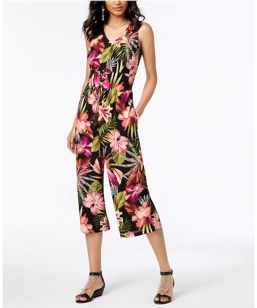 macy's floral jumpsuit