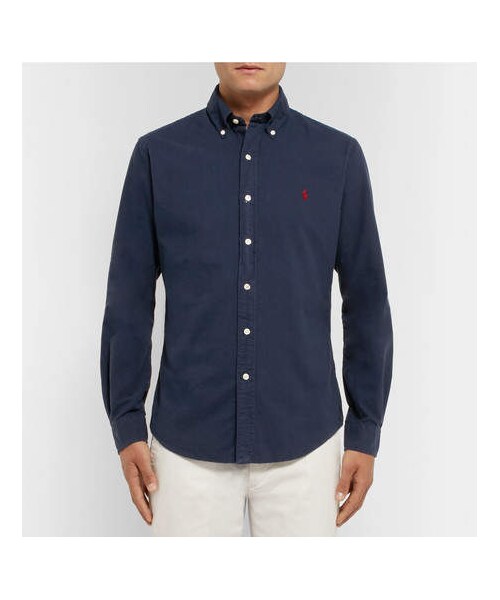 POLO RALPH LAUREN（ポロ ラルフ ローレン）の「Polo Ralph Lauren Slim-Fit Button-Down Collar Garment-Dyed Cotton Oxford Shirt（シャツ/ブラウス・メンズ・Blue・L/S/XXL/XL/M）」の4枚目の写真