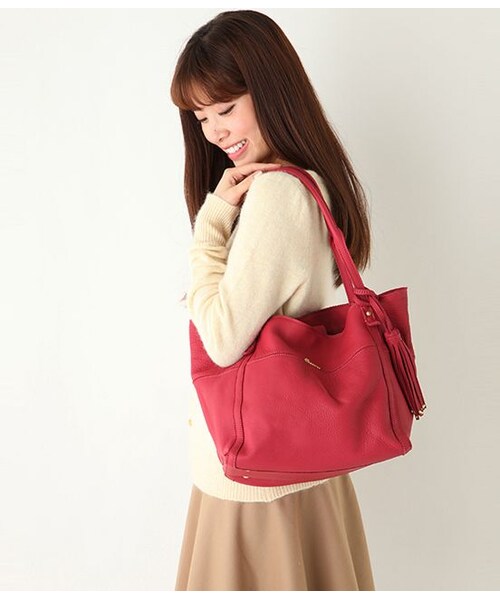 ROPE' PICNIC PASSAGE（ロペピクニックパサージュ）の「【Beau're×Rope' Picnic】 トートバッグ（バッグ・レディース・ピンク/イエロー/ブラック/キャメル・F）」の5枚目の写真