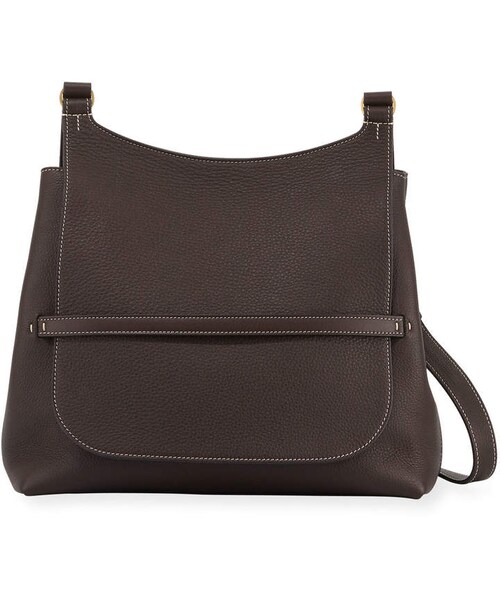 The Row - Sideby Black Pebbled Calfskin Shoulder Bag