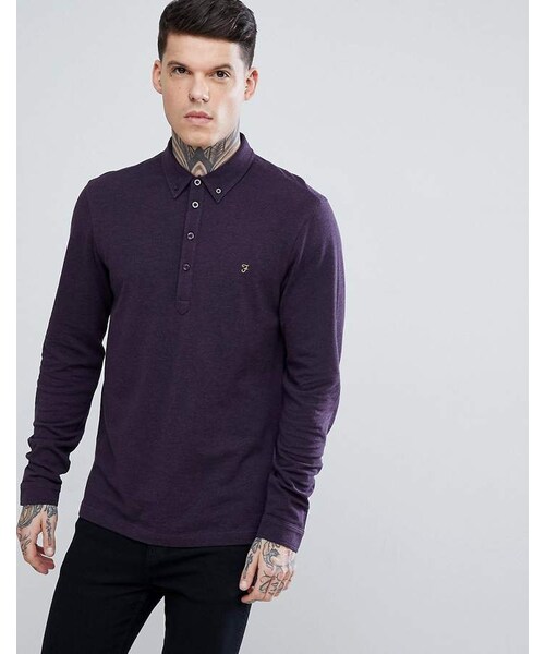 farah long sleeve polo