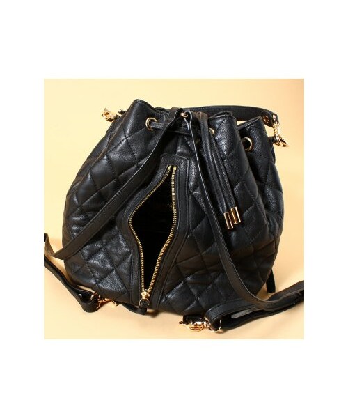 HASHIBAMI（ハシバミ）の「Hashibami*SLOBE キンチャクキルティングリュック。（バックパック・レディース・ブラック・フリー）」の8枚目の写真