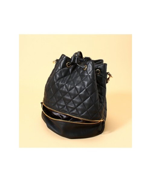 HASHIBAMI（ハシバミ）の「Hashibami*SLOBE キンチャクキルティングリュック。（バックパック・レディース・ブラック・フリー）」の9枚目の写真